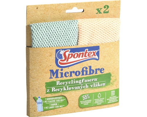 Spontex Microfibre Mikrofasertuch aus Recyclingfasern 2 Stück