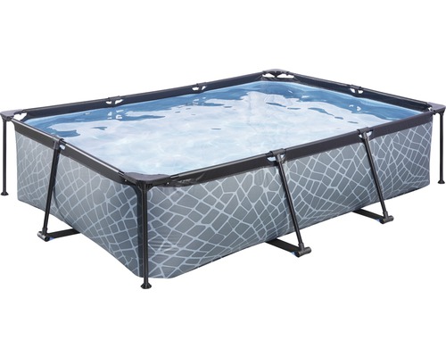 EXIT Stone Pool 300 x 200 x 65 cm grau mit Filterpumpe