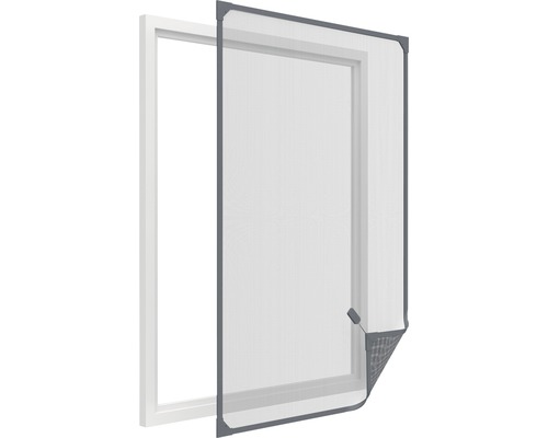 Fliegengitter Magnetrahmen für Fenster home protect ohne Bohren anthrazit 120x140 cm