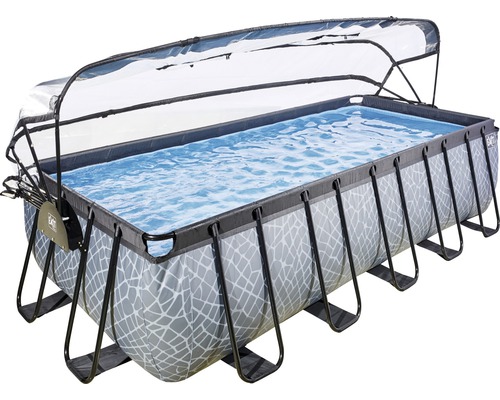 Austellpool Framepool EXIT StonePool 540 x 250 x 122 cm inkl. Abdeckung und Sandfilteranlage