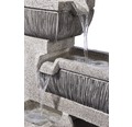 Design Gartenbrunnen mit 4 Stufen 38,7x32,3x80,3 cm Kunststein grau inkl. Schlauch und Pumpe