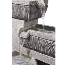 Design Gartenbrunnen mit 4 Stufen 38,7x32,3x80,3 cm Kunststein grau inkl. Schlauch und Pumpe-thumb-8