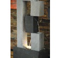 Design Gartenbrunnen mit LED 40,5x21,5x90,5 cm Kunststein grau inkl. Schlauch und Pumpe