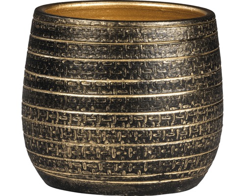 Übertopf innen Passion für Pottery Solano Ø 16 cm H 14 cm Ton schwarz/gold