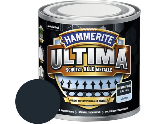Hammerite Metallschutzlack Ultima Ral 7016 anthrazitgrau glänzend 250 ml