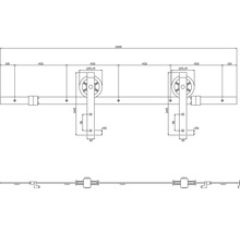 Intersteel Schiebetür-Komplettset Pure Barn Door Wheel schwarz 93x211,5 cm inkl. Türblatt, Schiebetürbeschlag und Griff-Set-thumb-7