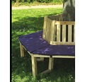 Sitzauflage für Baumbank 180° 100 x 43 cm Baumwolle blau