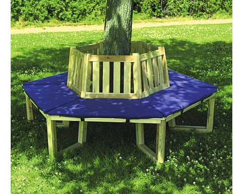 Sitzauflage für Baumbank 360° 100 x 43 cm Baumwolle blau