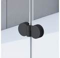 Drehfalttür für Nische Breuer Elana Komfort 75 cm Anschlag links Dekor Mastercarre Profilfarbe schwarz
