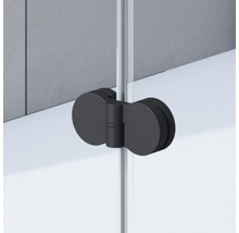 Drehfalttür für Nische Breuer Elana Komfort 100 cm Anschlag links Dekor Grau Profilfarbe schwarz-thumb-1