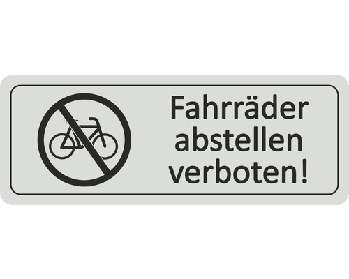 Türschild "Fahrräder abstellen verboten" 120x45 mm