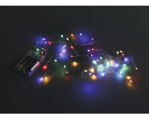 LED Lichterkette Clusterdrahtlichterkette Lafiora 2,3 m + 0,5 m Zuleitung 100 LEDs Lichterfarbe bunt inkl. Timerfunktion