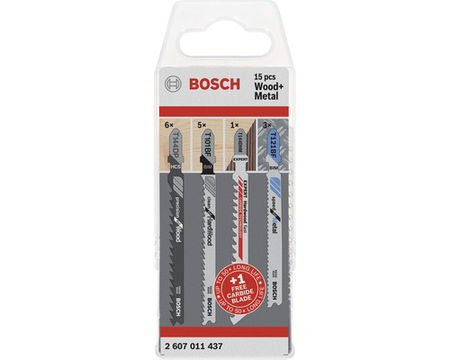 Stichsägeblätter Bosch JSB Set Tube Wood + Metal Pack 15-tlg.
