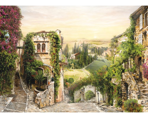 Leinwandbild Mediterranes Dorf 84x116 cm