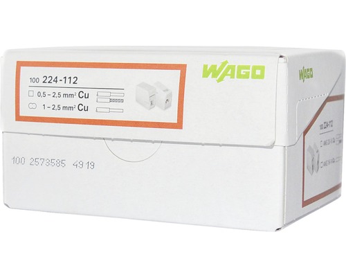 WAGO 224-112 Leuchtenklemme 2 x 1,0 bis 2,5mm² 10 Stück