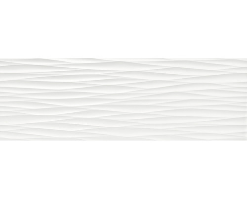 Wandfliese Dune Snow weiß 3D matt 30x90 cm rektifiziert