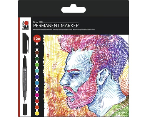 Marabu Permanent Marker Graphix 12er-Sortierung SIGNIFICANT
