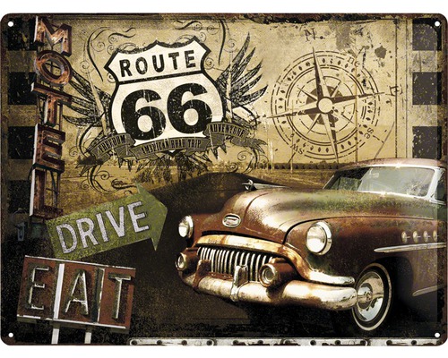 Vintage Kronkorken Wand Deko USA Route 66 Texas Road High Way Schild Deckel 