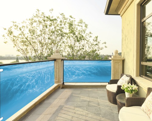 Balkonbespannung PVC Pool 75x300 cm (geöst alle 50 cm)