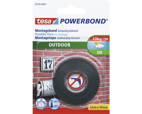 tesa Powerbond Montageband Outdoor grün 19 mm x 1,5 m