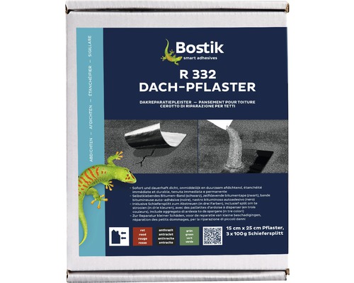 Bostik R 332 Dachpflaster inkl. Schiefersplitt (rot/grün/anthrazit) 25 x 15 cm