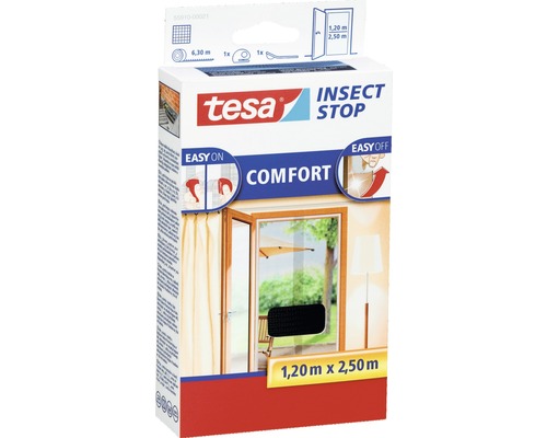 Fliegengitter Lamellentür tesa Insect Stop Comfort ohne Bohren anthrazit 2x 65x250 cm