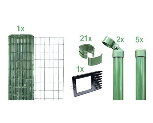 Zaunsystem ALBERTS Fix-Clip Pro-Set zum Einbetonieren 10 m x 122 cm grün