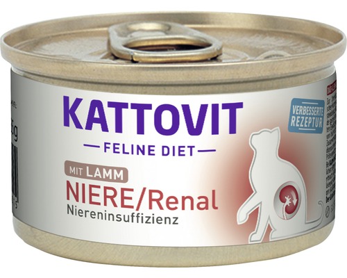 Katzenfutter nass KATTOVIT Niere/Renal mit Lamm 85 g