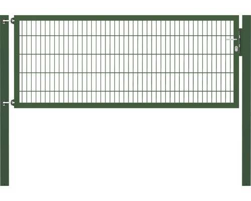 Stabgitter-Einzeltor ALBERTS Flexo Plus 8/6/8 250 x 100 cm inkl. Pfosten 10 x 10 cm grün