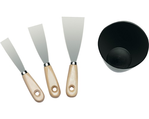 Gipser-Set mit Holzgriff schwarz 25-60 mm 4-tlg.