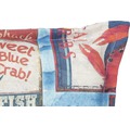 Auflage für Hochlehner 118 x 46 cm Baumwoll-Mischgewebe beige blau orange
