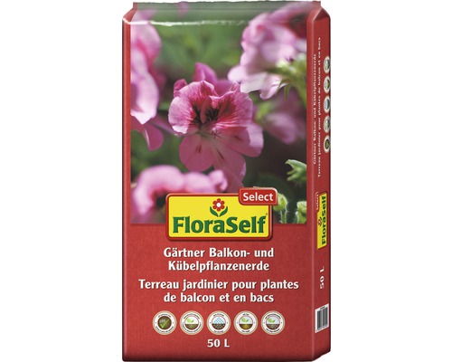 Balkon- und Kübelpflanzenerde FloraSelf Select 50 L mit 10 Vol. % gebrochenen Blähton