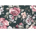 Kissen Siena Garden Prime Dessin Blume 45 x 45 cm Polyester grau