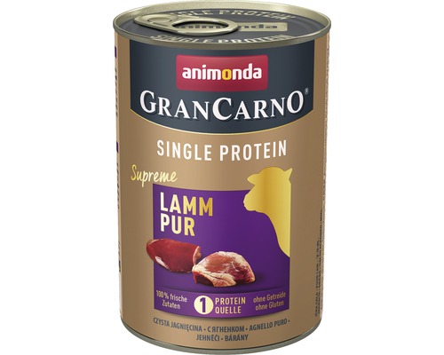 Hundefutter nass animonda Gran Carno Single Protein Lamm Pur 400 g