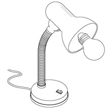 Bürolampe 1-flammig H 300 mm Basic weiß-thumb-4