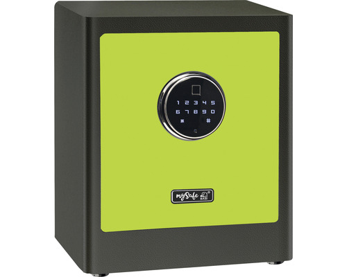 Möbeltresor Basi mySafe Premium 350 grau/grün mit Elektronikschloss und Fingerprint