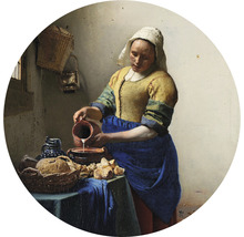 Fototapete Vlies Jan Vermeer Dienstmagd mit Milchkrug Ø 95 cm-thumb-0