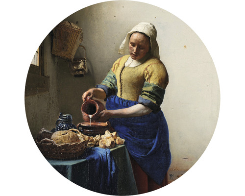 Fototapete Vlies Jan Vermeer Dienstmagd mit Milchkrug Ø 190 cm-0