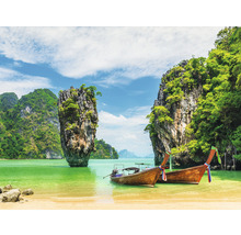 Fototapete Vlies Thailand Boote 340 x 254 cm-thumb-0