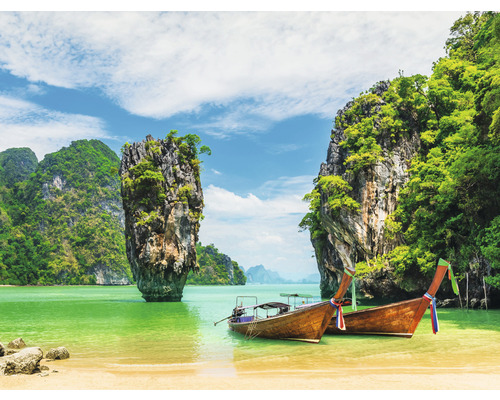 Fototapete Vlies Thailand Boote 340 x 254 cm