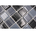 Glasmosaik Strich schwarz/weiß 30,2x32,7 cm 4mm stark