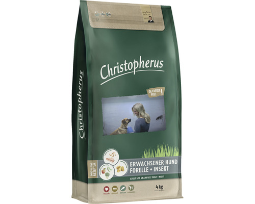 Hundefutter trocken Christopherus getreidefrei Forelle & Insekt 4 kg