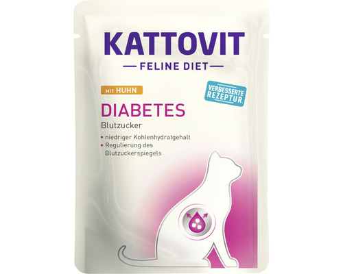 Katzenfutter nass KATTOVIT Diabetes mit Huhn 85 g