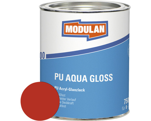 MODULAN 6200 PU Lack Aqua Gloss RAL 3000 feuerrot 750 ml