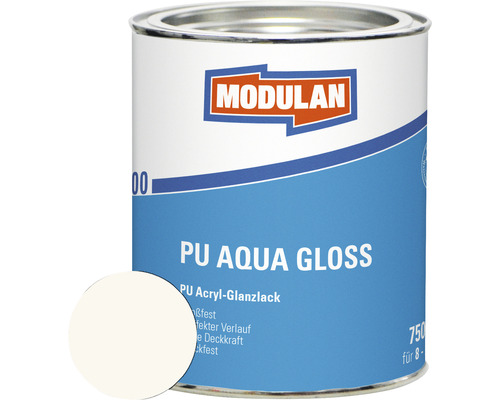 MODULAN 6200 PU Lack Aqua Gloss RAL 9010 reinweiß 750 ml