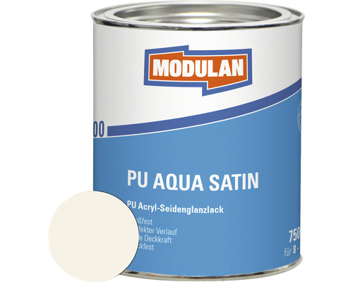 MODULAN 6200 PU Lack Aqua Satin RAL 9010 reinweiß 750 ml