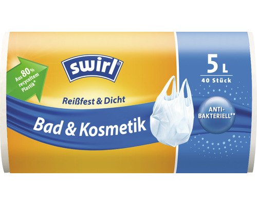 Müllbeutel Swirl Bad & Kosmetik mit Tragegriff 5 l 40 Stück-0