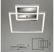 LED Deckenleuchte dimmbar 1x19,6W 1x1500 lm 3000 K warmweiß Frames alu/chrom LxBxH 358/260/75 mm-thumb-3