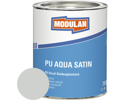 MODULAN 6200 PU Lack Aqua Satin RAL 7035 lichtgrau 750 ml