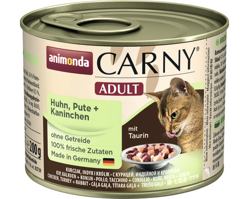 Katzenfutter nass animonda Carny Adult Huhn & Pute & Kaninchen 200 g-0